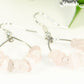 Close up of Natural Rose Quartz Crystal Chip Earrings