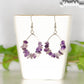 Natural Amethyst Crystal Chip Earrings on a tea cup